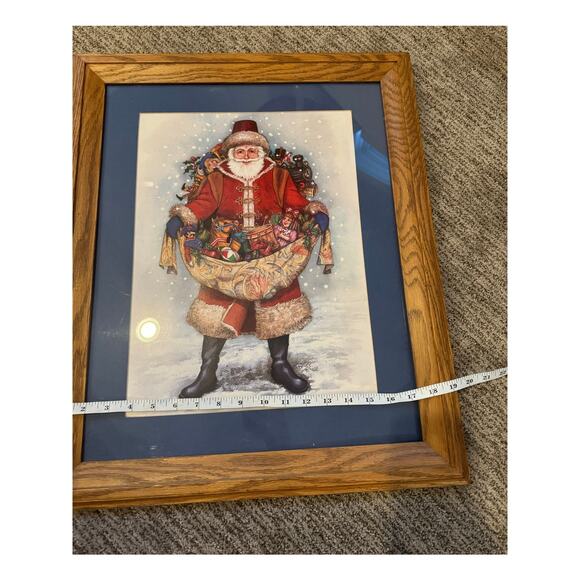 1991 Nadine Harper Old World Santa Claus Print in Wood Framed. - Picture 5 of 5